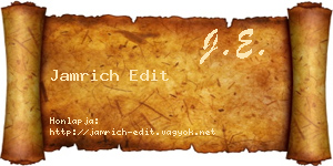 Jamrich Edit névjegykártya